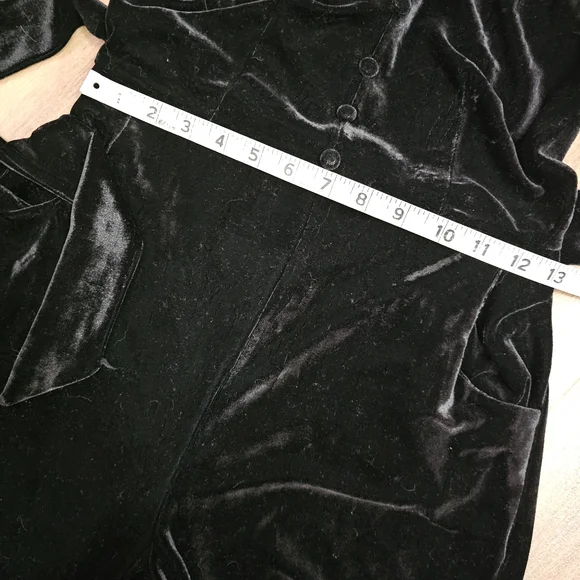 NWT Unique Vintage Black Velvet Jumpsuit - Picture 8 of 12